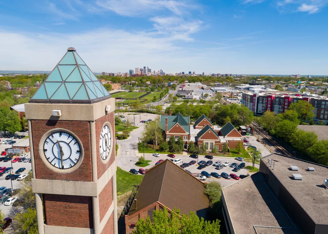 SAC Clock tower looking north towards downtown