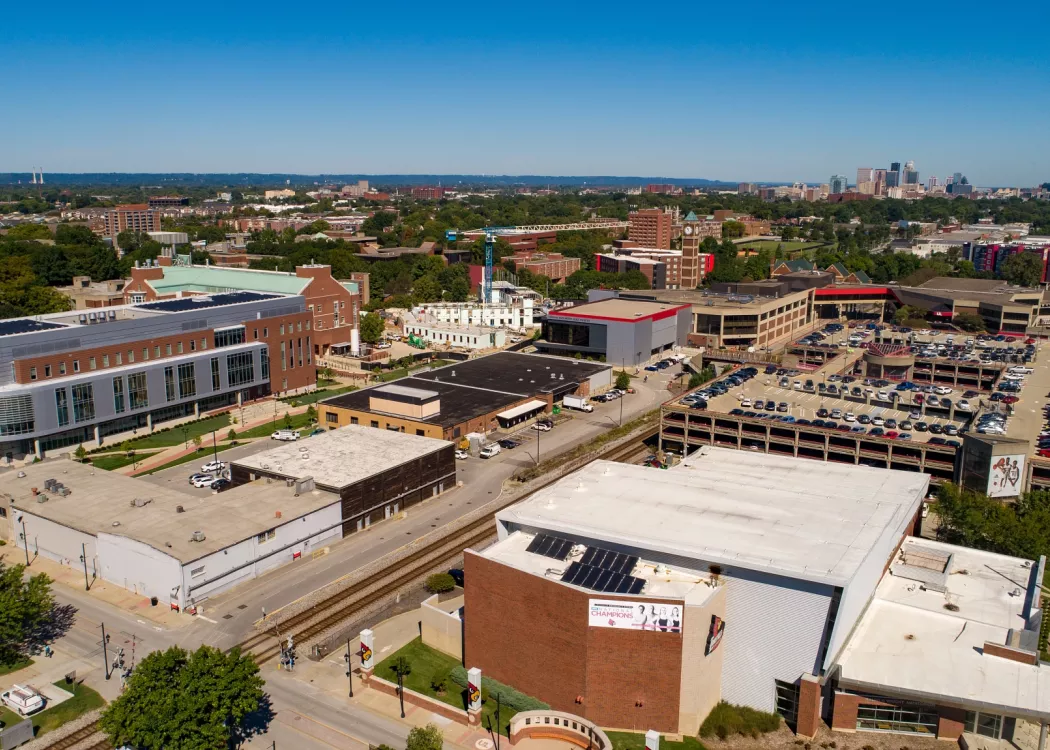 Aerial view of campus